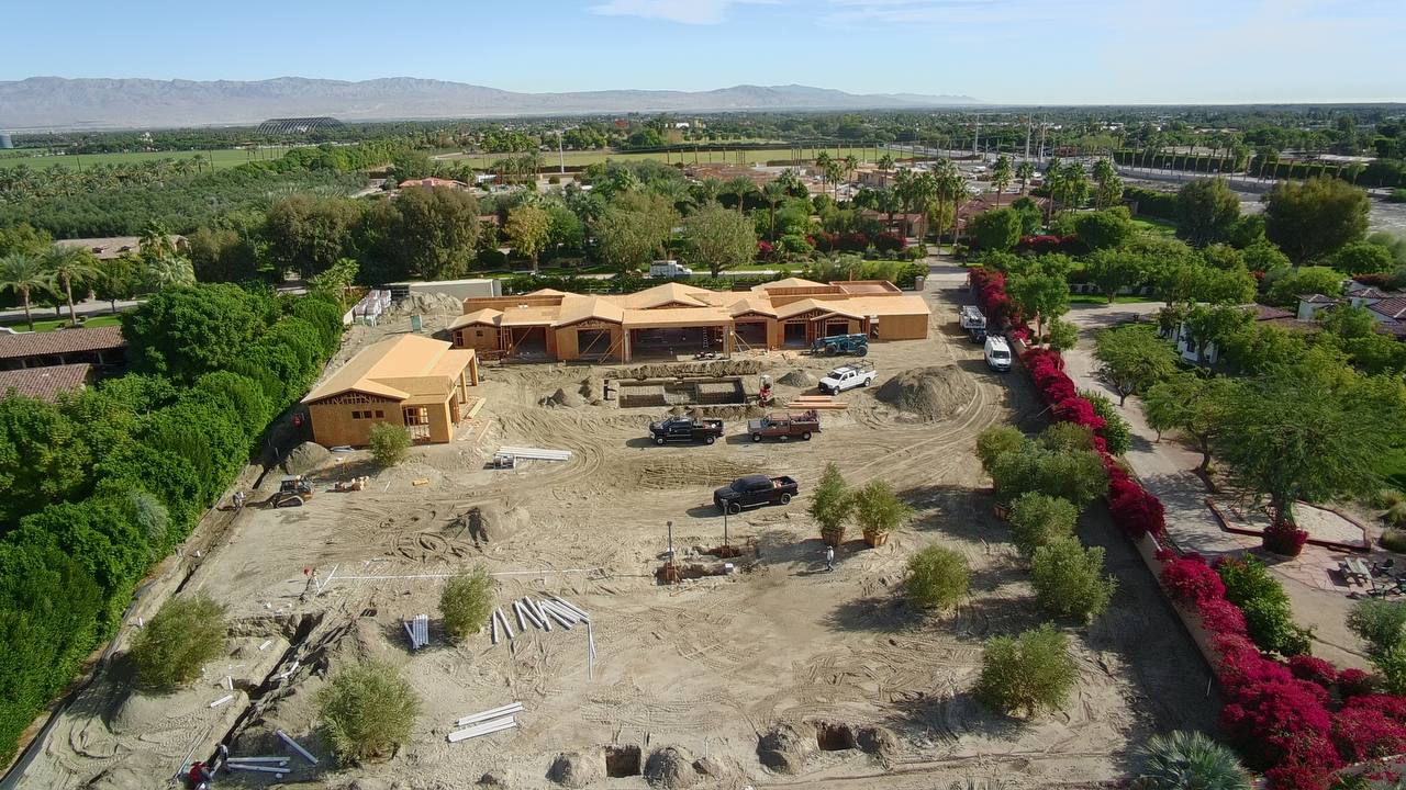 New construction estate in South La Quinta — aerial view